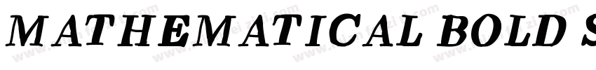 MATHEMATICAL BOLD SCRIPT字体转换